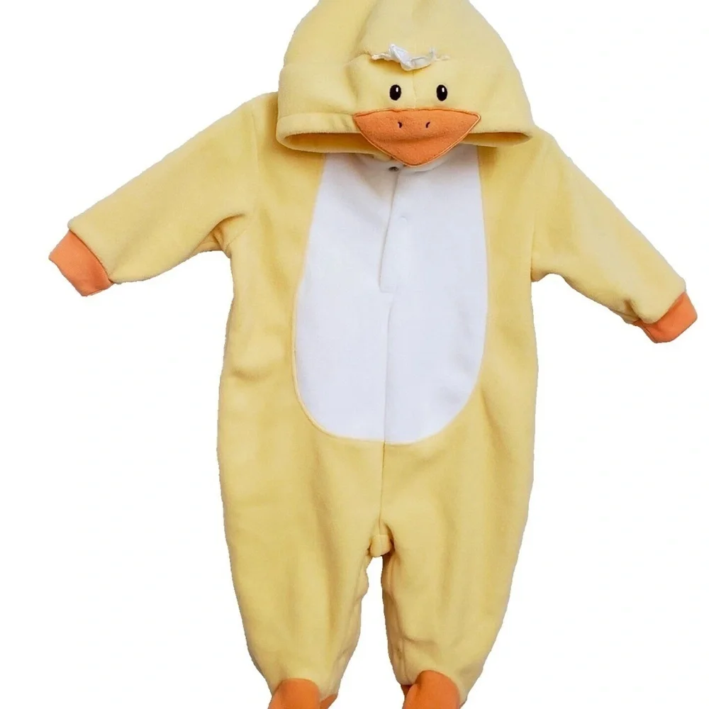 Yellow Duck Hooded Kids One Piece